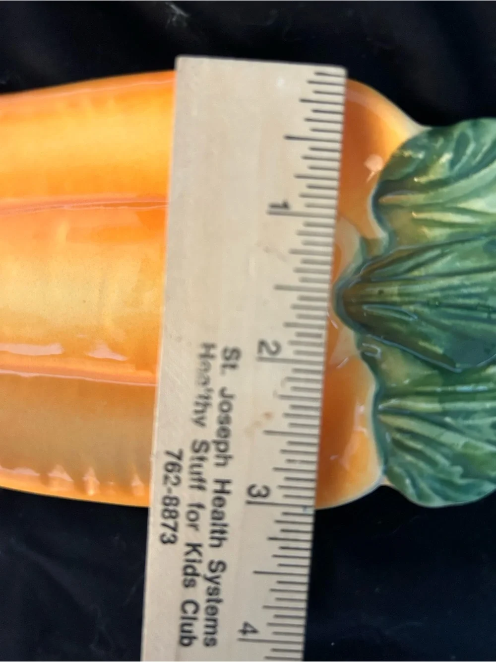 Hand Painted Ceramic Carrot Shaped Dish or Spoon Rest